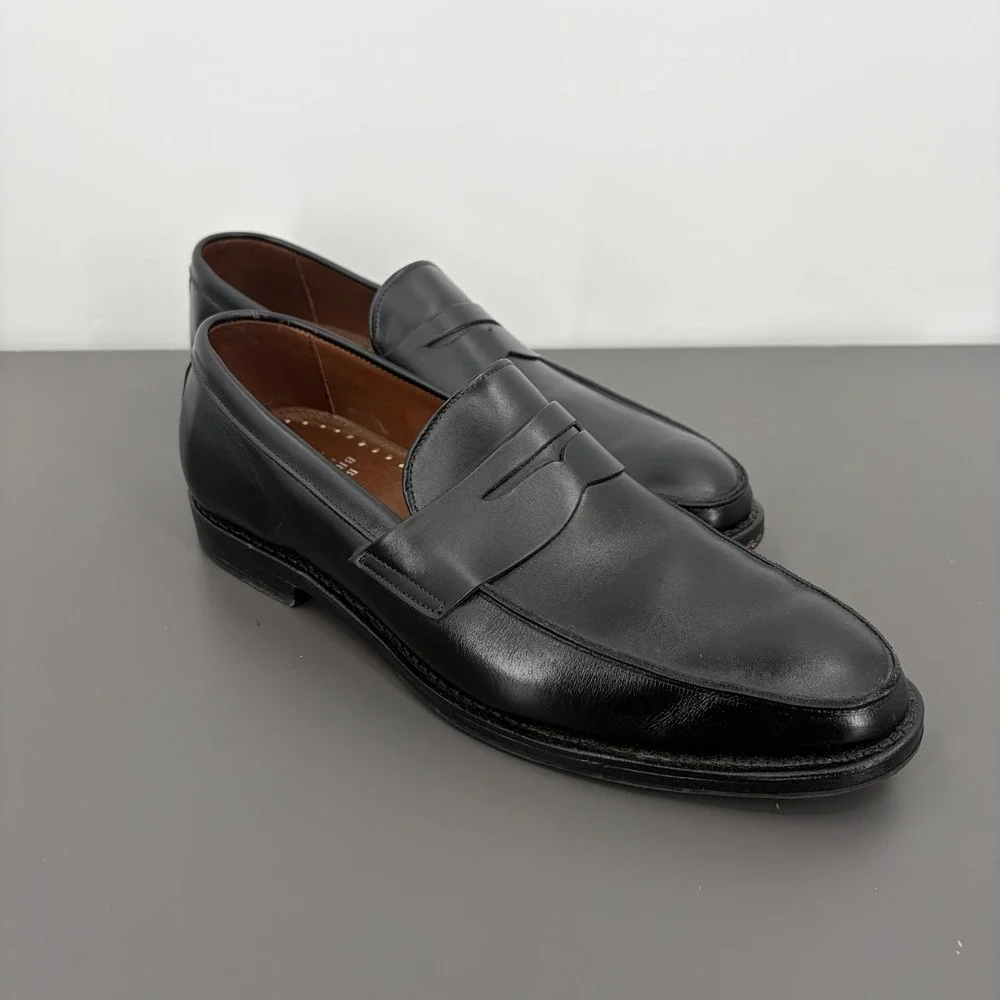 Brooks Brothers Black Leather Goodyear Welted Penny Loafers Men 9.5D Made in USA